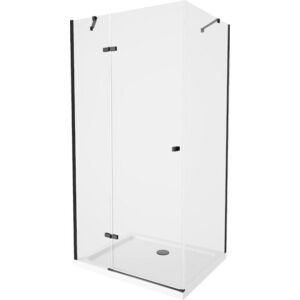 MEXEN/S - Roma sprchovací kút 100x110, transparent, čierna + biela vanička so sifónom 854-100-110-70-00-4010B vyobraziť