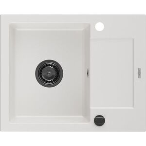 MEXEN/S - Enzo granitový drez 1 s odkvapkávačom 576 x 465 mm, biela, + sifón grafit 6506571005-20-B vyobraziť