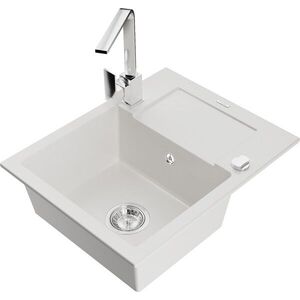 MEXEN/S - Enzo granitový drez 1-miska s odkvapkávačom vrátane batérie Rita, biela 6506-20-670300-00 vyobraziť