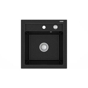 MEXEN - Vito granitový drez 1 520x490 mm, čierna / strieborná metalíza 6503521000-73 vyobraziť