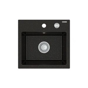 MEXEN - Milo granitový drez 1-miska 435x410 mm, čierna / kovové zlato 6505441000-75 vyobraziť