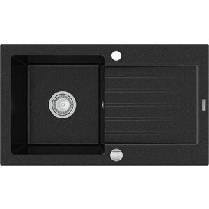 MEXEN - Pablo granitový drez 1 s odkvapkávačom 752x436 mm, čierna / strieborná metalíza 6510751010-73 vyobraziť