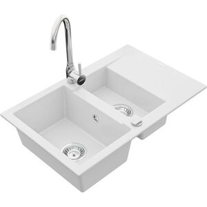 MEXEN/S - Gaspar granitový drez 1.5 s odkvapkávačom vrátane batérie Telma, biela 6507-20-670200-00 vyobraziť