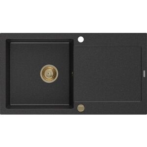 MEXEN/S - Leo granitový drez 1-miska s odkvapkávačom 900 x 500 mm, čierna/strieborná 6501901010-73-G vyobraziť