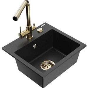 MEXEN/S - Milo granitový drez vrátane batérie Duero, čierna/strieborná metalík 6505-73-671600-50 vyobraziť
