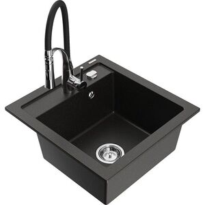 MEXEN/S - Vito granitový drez 1-miska vrátane batérie Aster, čierna/zlatá metali 6503-75-73450-07 vyobraziť