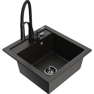 MEXEN/S - Vito granitový drez 1-miska vrátane batérie Aster, čierna/zlatá metali 6503-75-73450-70-B vyobraziť