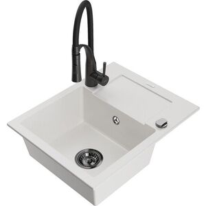 MEXEN/S - Enzo granitový drez 1 s odkvapkávačom vrátane batérie Aster, biela 6506-20-73450-70-B vyobraziť