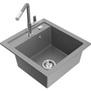 MEXEN/S - Vito granitový drez 1-miska vrátane batérie Flora, šedá 6503-71-670401-06 vyobraziť