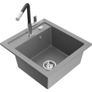 MEXEN/S - Vito granitový drez 1-miska vrátane batérie Flora, šedá 6503-71-670401-07 vyobraziť