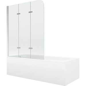 MEXEN/S - Vega obdĺžniková vaňa 180 x 80 cm s panelom + vaňová zástena 120, transparent, chróm 550118080X9012030100 vyobraziť