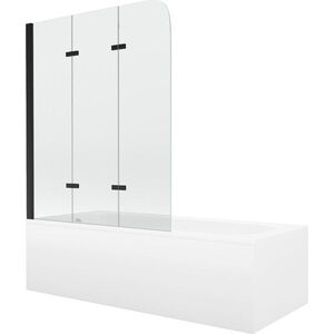 MEXEN/S - Vega obdĺžniková vaňa 180 x 80 cm s panelom + vaňová zástena 120, transparent, čierna 550118080X9012037000 vyobraziť