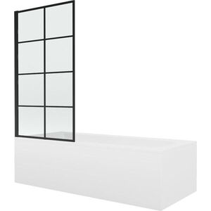 MEXEN/S - Vega obdĺžniková vaňa 180 x 80 cm s panelom + vaňová zástena 70, čierna vzor fix 550118080X9307007077 vyobraziť