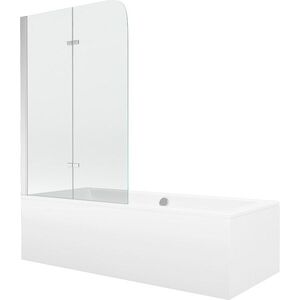 MEXEN/S - Cube obdĺžniková vaňa 180 x 80 cm s panelom + vaňová zástena 100, transparent, chróm 550518080X9010020100 vyobraziť