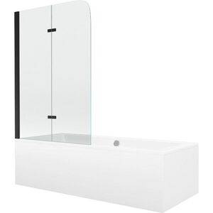 MEXEN/S - Cube obdĺžniková vaňa 180 x 80 cm s panelom + vaňová zástena 100, transparent, čierna 550518080X9010027000 vyobraziť
