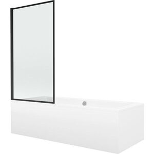 MEXEN/S - Cube obdĺžniková vaňa 180 x 80 cm s panelom + vaňová zástena 80, čierna vzor fix 550518080X9308007070 vyobraziť