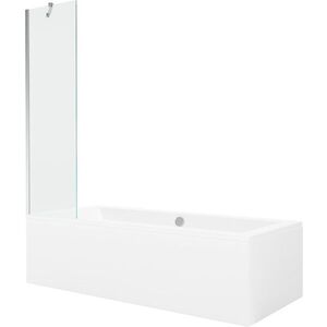 MEXEN/S - Cube obdĺžniková vaňa 180 x 80 cm s panelom + vaňová zástena 50, transparent, chróm 550518080X9505000001 vyobraziť
