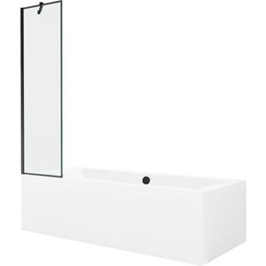 MEXEN/S - Cube obdĺžniková vaňa 180 x 80 cm s panelom + vaňová zástena 50, čierna vzor 550518080X9505007070 vyobraziť