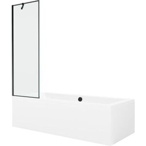MEXEN/S - Cube obdĺžniková vaňa 180 x 80 cm s panelom + vaňová zástena 60, čierna vzor 550518080X9506007070 vyobraziť