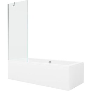 MEXEN/S - Cube obdĺžniková vaňa 180 x 80 cm s panelom + vaňová zástena 70, transparent, chróm 550518080X9507000001 vyobraziť