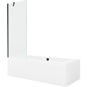 MEXEN/S - Cube obdĺžniková vaňa 180 x 80 cm s panelom + vaňová zástena 70, transparent, čierna 550518080X9507000070 vyobraziť