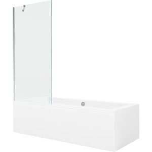 MEXEN/S - Cube obdĺžniková vaňa 180 x 80 cm s panelom + vaňová zástena 80, transparent, chróm 550518080X9508000001 vyobraziť