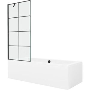 MEXEN/S - Cube obdĺžniková vaňa 180 x 80 cm s panelom + vaňová zástena 80, čierna vzor 550518080X9508007077 vyobraziť