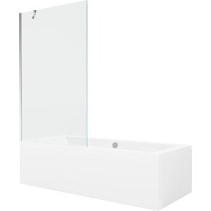MEXEN/S - Cube obdĺžniková vaňa 180 x 80 cm s panelom + vaňová zástena 100, transparent, chróm 550518080X9510000001 vyobraziť