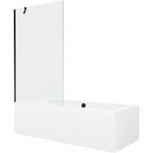 MEXEN/S - Cube obdĺžniková vaňa 180 x 80 cm s panelom + vaňová zástena 100, transparent, čierna 550518080X9510000070 vyobraziť