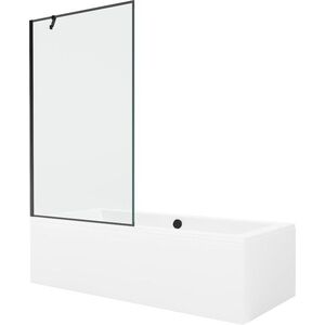 MEXEN/S - Cube obdĺžniková vaňa 180 x 80 cm s panelom + vaňová zástena 100, čierna vzor 550518080X9510007070 vyobraziť