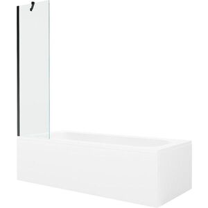 MEXEN/S - Vega obdĺžniková vaňa 180 x 80 cm s panelom + vaňová zástena 50, transparent, čierna 550118080X9505000070 vyobraziť