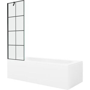 MEXEN/S - Vega obdĺžniková vaňa 180 x 80 cm s panelom + vaňová zástena 60, čierna vzor 550118080X9506007077 vyobraziť