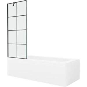 MEXEN/S - Vega obdĺžniková vaňa 180 x 80 cm s panelom + vaňová zástena 70, čierna vzor 550118080X9507007077 vyobraziť