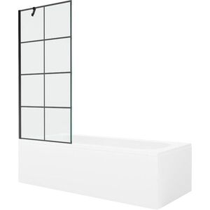 MEXEN/S - Vega obdĺžniková vaňa 180 x 80 cm s panelom + vaňová zástena 80, čierna vzor 550118080X9508007077 vyobraziť
