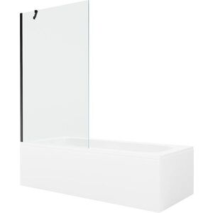 MEXEN/S - Vega obdĺžniková vaňa 180 x 80 cm s panelom + vaňová zástena 100, transparent, čierna 550118080X9510000070 vyobraziť