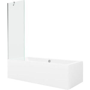 MEXEN/S - Cube obdĺžniková vaňa 180 x 80 cm s panelom + vaňová zástena 60, transparent, chróm 550518080X9506000001 vyobraziť