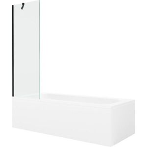 MEXEN/S - Vega obdĺžniková vaňa 180 x 80 cm s panelom + vaňová zástena 60, transparent, čierna 550118080X9506000070 vyobraziť