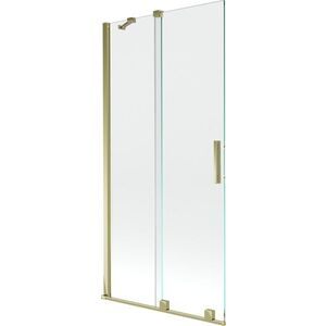 MEXEN/S - Velar Dvojkrídlová posuvná vaňová zástena 95 x 150, transparent, zlatá 896-095-000-01-50 vyobraziť
