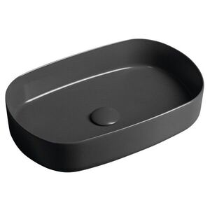 ISVEA - INFINITY OVAL keramické umývadlo na dosku, 55x36cm, antracit 10NF65055-2C vyobraziť