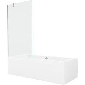 MEXEN/S - Cube obdĺžniková vaňa 180 x 80 cm s panelom + vaňová zástena 90, transparent, chróm 550518080X9509000001 vyobraziť