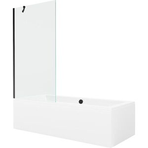 MEXEN/S - Cube obdĺžniková vaňa 180 x 80 cm s panelom + vaňová zástena 90, transparent, čierna 550518080X9509000070 vyobraziť