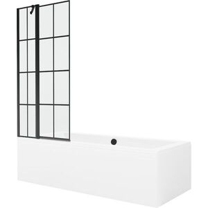 MEXEN/S - Cube obdĺžniková vaňa 180 x 80 cm s panelom + vaňová zástena 80, čierna vzor 550518080X9408117077 vyobraziť