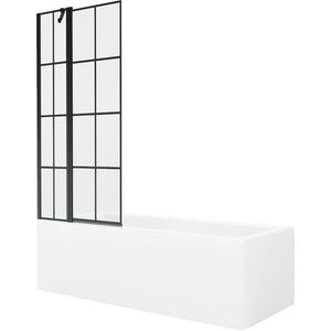 MEXEN/S - Cubik obdĺžniková vaňa 170 x 70 cm s panelom + vaňová zástena 80, čierna vzor 550317070X9408117077 vyobraziť