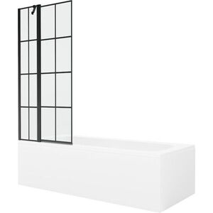 MEXEN/S - Vega obdĺžniková vaňa 170 x 70 cm s panelom + vaňová zástena 80, čierna vzor 550117070X9408117077 vyobraziť