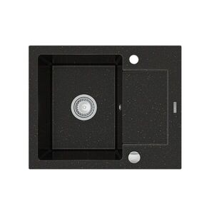 MEXEN - Enzo granitový drez 1-misa drez s vypúšťaním krátky odkvapkávač 576x465 mm, čierna / kovové zlato 6506571005-75 vyobraziť