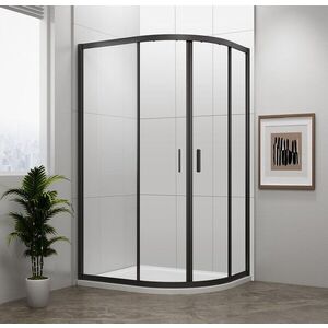 POLYSAN - EASY BLACK štvrťkruhová sprchová zástena 900x800, L/R, čire sklo EL2815B vyobraziť