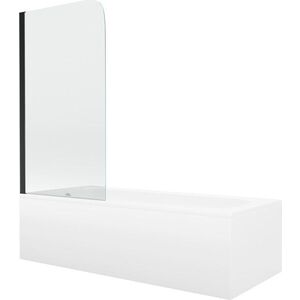 MEXEN/S - Vega obdĺžniková vaňa 180 x 80 cm s panelom + vaňová zástena 70, transparent, čierna 550118080X9007017000 vyobraziť