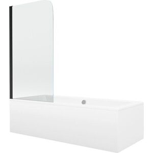 MEXEN/S - Cube obdĺžniková vaňa 180 x 80 cm s panelom + vaňová zástena 70, transparent, čierna 550518080X9007017000 vyobraziť