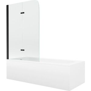 MEXEN/S - Vega obdĺžniková vaňa 180 x 80 cm s panelom + vaňová zástena 80, transparent, čierna 550118080X9008027000 vyobraziť