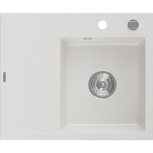 MEXEN - Ben granitový drez 1 s odkvapkávačom pravý 600 x 500 mm, biela, sifón chróm 6523605000-20 vyobraziť